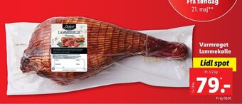 Lidl Varmrøget lammekølle tilbud