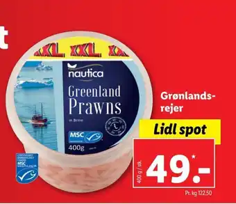 Lidl nautica Grønlands-rejer tilbud