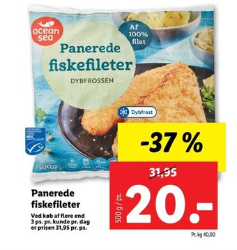 Lidl Panerede fiskefileter tilbud