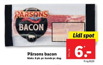 Lidl Pärsons bacon tilbud