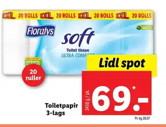 Lidl Floralys Toiletpapir 3-lags tilbud