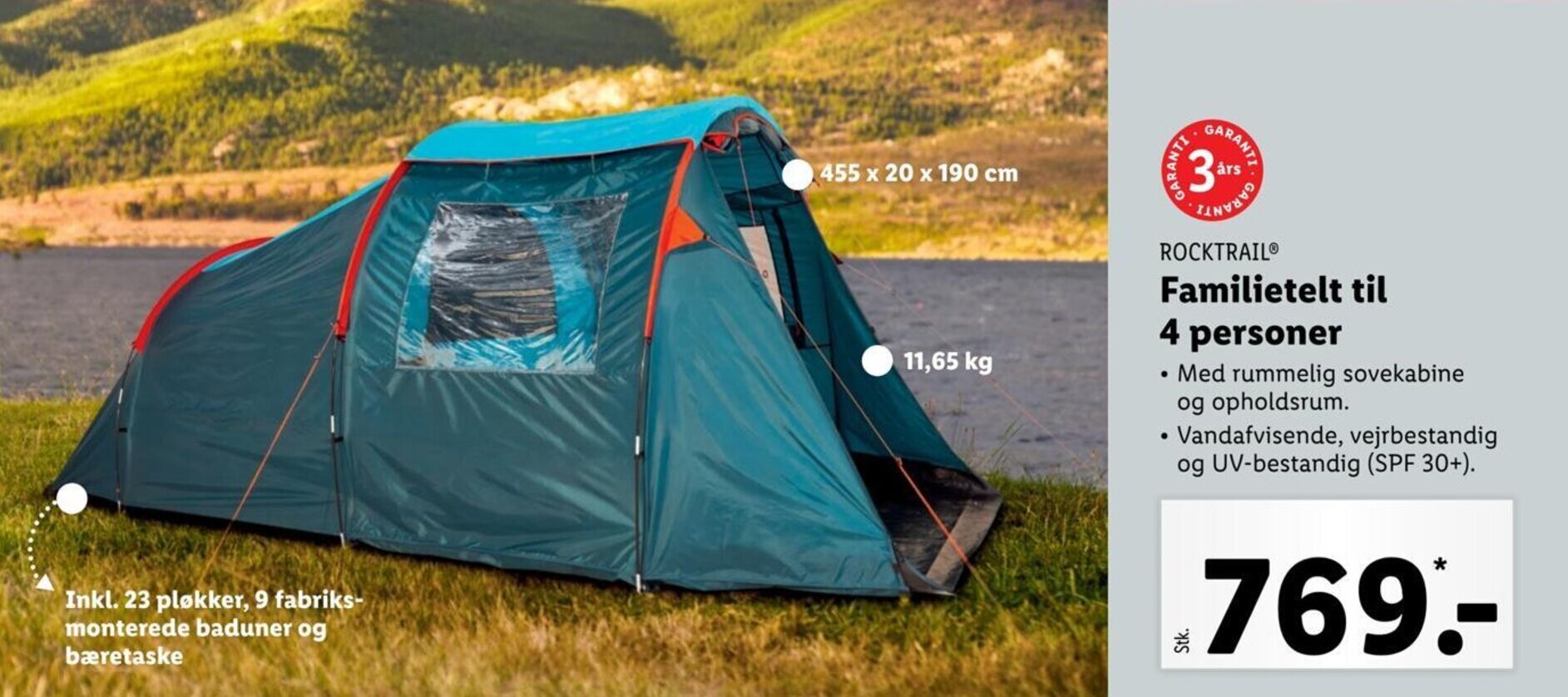 ROCKTRAILⓇ Familietelt til 4 personer tilbud hos Lidl
