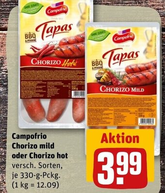 REWE DE Campofrio Chorizo mild oder Chorizo hot tilbud