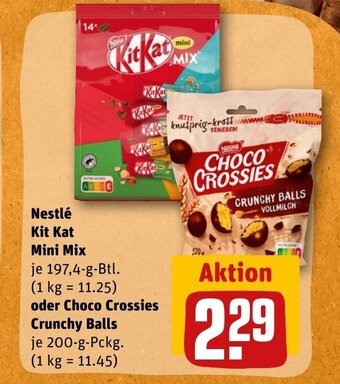 REWE DE Nestlé Kit Kat Mini Mix oder Choco Crossies Crunchy Balls tilbud