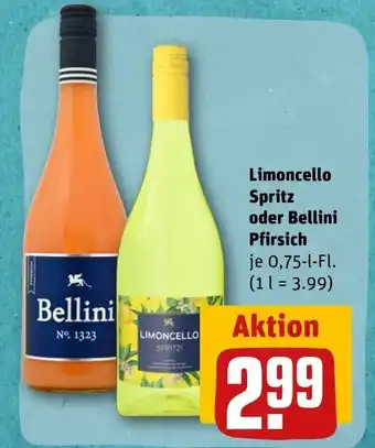 REWE DE Limoncello Spritz oder Bellini Pfirsich tilbud