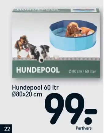 Hundepool 60 ltr 080x20 cm