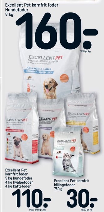 REMA 1000 Excellent Pet kornfrit foder Hundefoder 9 kg tilbud