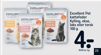 Excellent Pet kattefoder Kylling, okse, laks eller torsk 100 g