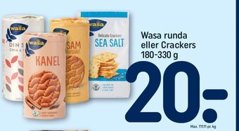 Wasa runda eller Crackers 180-330 g
