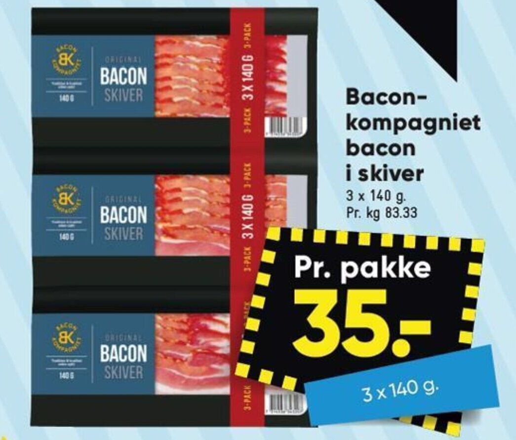 Bilka Bacon-kompagniet bacon i skiver tilbud