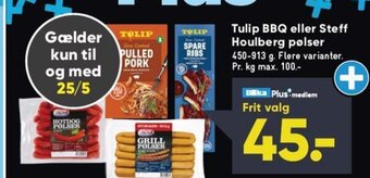 Bilka Tulip BBQ eller Steff Houlberg pølser tilbud