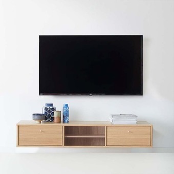 Mistral tv-bord, hvidpigm. eg