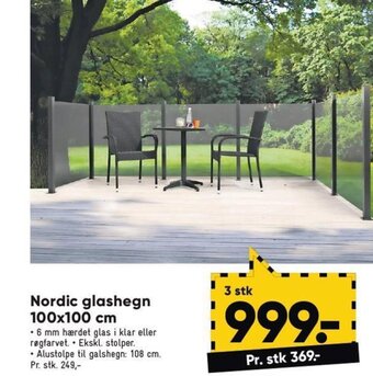 Bilka Nordic glashegn 100x100 cm tilbud