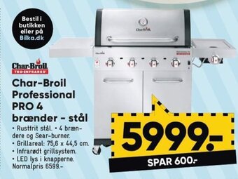 Bilka Char-Broil Professional PRO 4 brænder - stål tilbud
