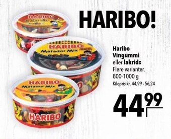 Citti Haribo vingummi eller lakrids tilbud