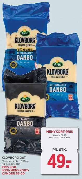 MENY Klovborg ost tilbud
