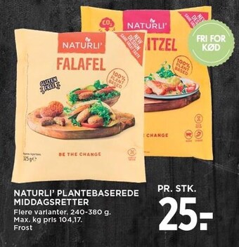 MENY Naturli' plantebaserede middagsretter tilbud