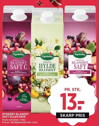 MENY Rynkeby blandet saft eller drik tilbud