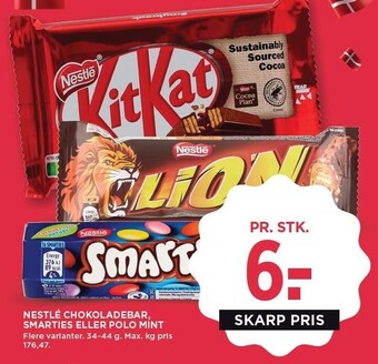 MENY Nestlé chokoladebar, smarties eller polo mint tilbud