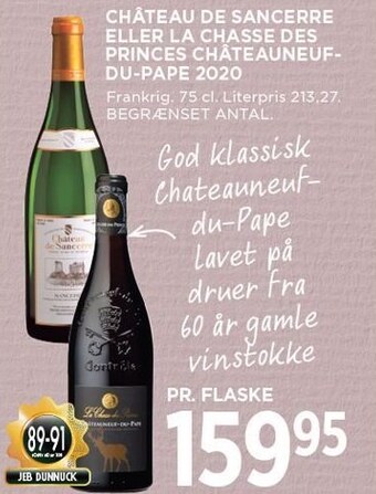 Château de sancerre eller la chasse des princes châteauneuf-du-pape 2020