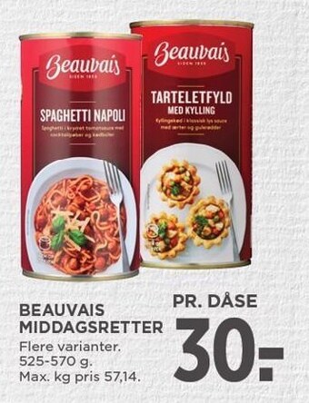 MENY Beauvais middagsretter tilbud