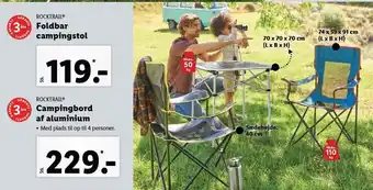 Lidl Foldbar campingstol el. campingbord af aluminium tilbud