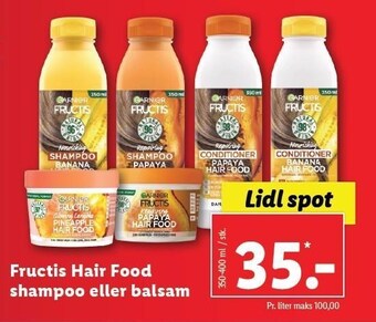 Fructis hair food shampoo el. balsam
