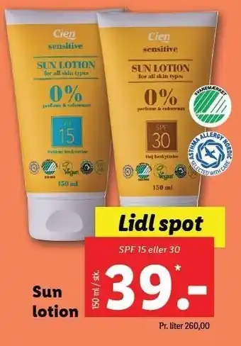 Lidl Sun lotion tilbud