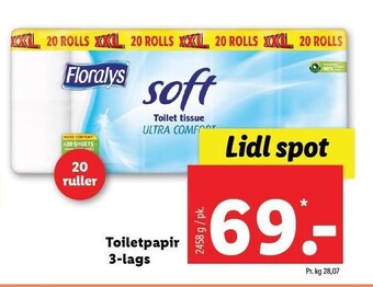 Lidl Toiletpapir 3-lags tilbud