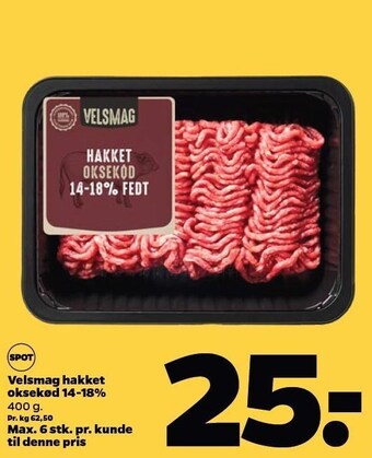 Netto Velsmag hakket oksekød 14-18% tilbud
