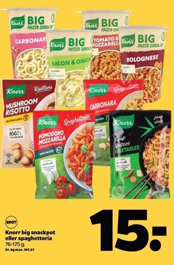 Netto Knorr big snackpot eller spaghetteria tilbud