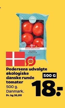 Netto Pedersens udvalgte økologiske danske runde tomater tilbud