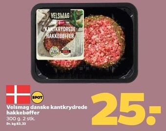 Netto Velsmag danske kantkrydrede hakkebøffer tilbud