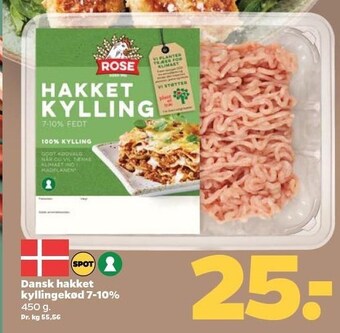Netto Dansk hakket kyllingekød 7-10% tilbud