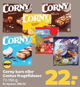 Netto Corny bars eller castus frugtfiduser tilbud