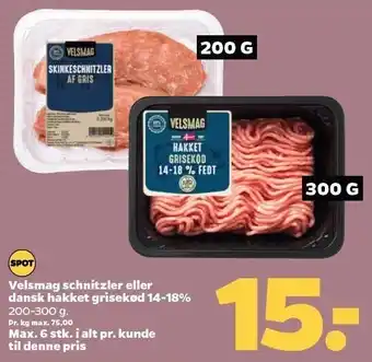 Netto Velsmag schnitzler eller dansk hakket grisekød 14-18% tilbud