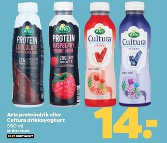 Netto Arla proteindrik eller cultura drikkeyoghurt tilbud