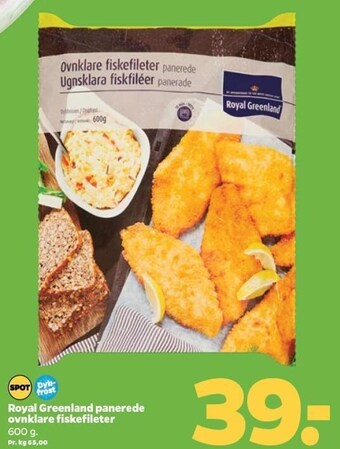 Netto Royal greenland panerede ovnklare fiskefileter tilbud