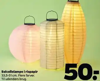 Netto Solcellelamper i rispapir tilbud