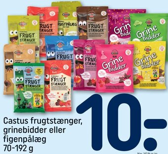 REMA 1000 Castus frugtstænger, grinebidder eller figenpålæg 70-192 g tilbud