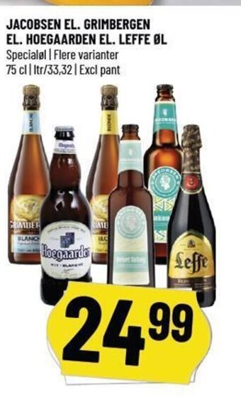 Løvbjerg JACOBSEN EL. GRIMBERGEN EL. HOEGAARDEN EL. LEFFE ØL tilbud