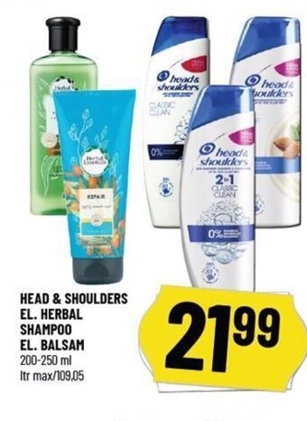 Løvbjerg HEAD & SHOULDERS EL. HERBAL SHAMPOO EL. BALSAM tilbud