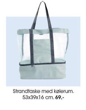 Bilka Strandtaske med kølerum. 53x39x16 cm. tilbud