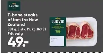 Bilka T-bone steaks af lam fra New Zealand tilbud