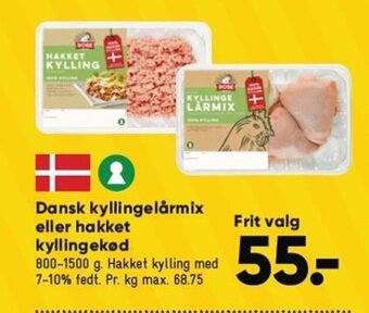 Bilka Dansk kyllingelårmix eller hakket kyllingekød tilbud