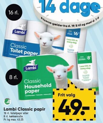Bilka Lambi Classic papir tilbud