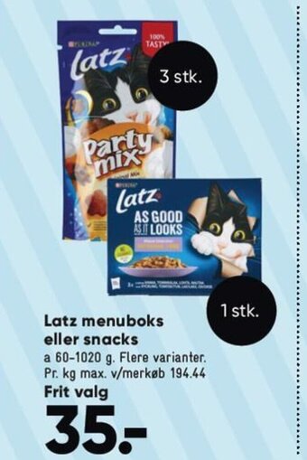 Bilka Latz menuboks eller snacks tilbud