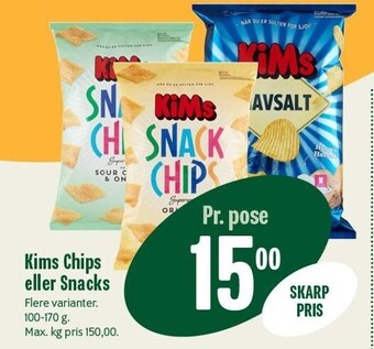 Min Købmand Kims chips eller snacks tilbud