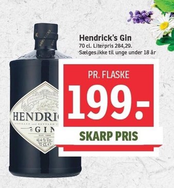 SPAR Hendrick's gin tilbud