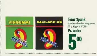 Min Købmand Toms spunk tilbud